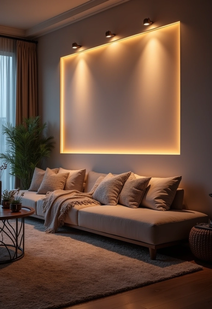 26+ Modern TV Wall Ideas to Elevate Your Home Decor - 12. Illuminated TV Walls