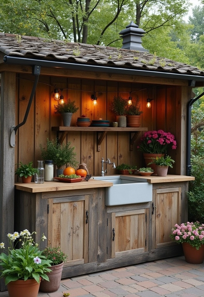 26+ Outdoor Kitchen Ideas to Elevate Your Home Decor - 4. Cozy Cottage-Style Kitchen