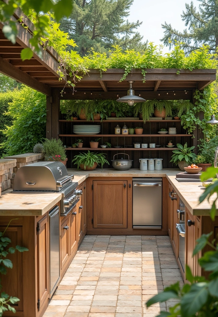 26+ Outdoor Kitchen Ideas to Elevate Your Home Decor - 9. Eco-Friendly Outdoor Kitchen