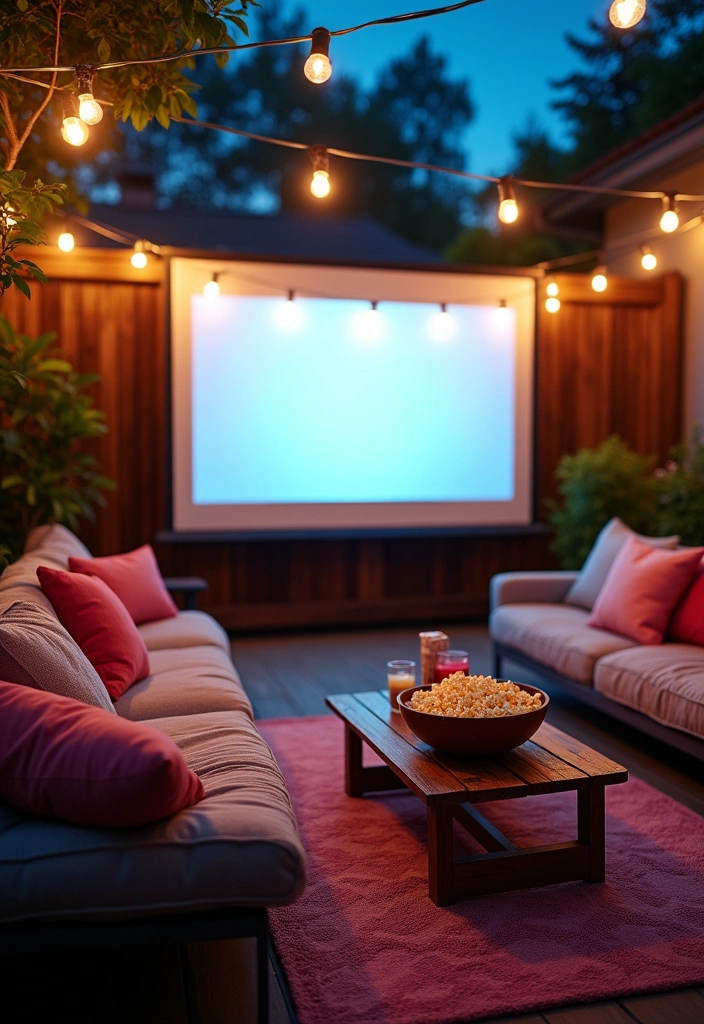 26+ Outdoor Patio Ideas to Transform Your Space - 9. Outdoor Movie Night Setup