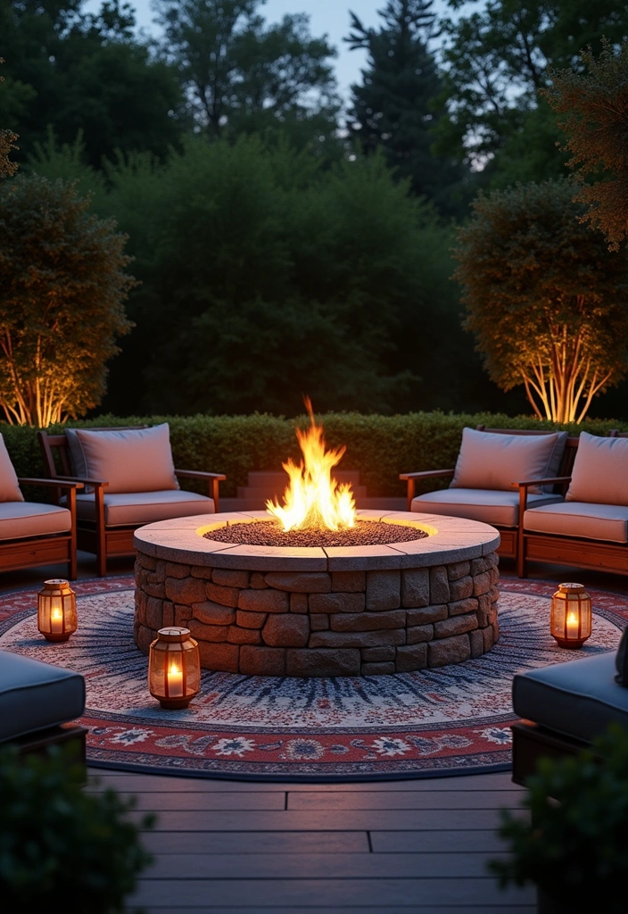 26+ Stunning Outdoor Patio Decor Ideas - 1. Cozy Fire Pit Area