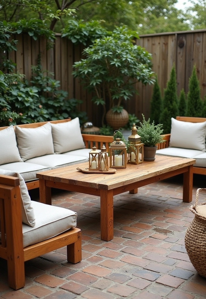 26+ Stunning Outdoor Patio Decor Ideas - 10. Rustic Wooden Accents