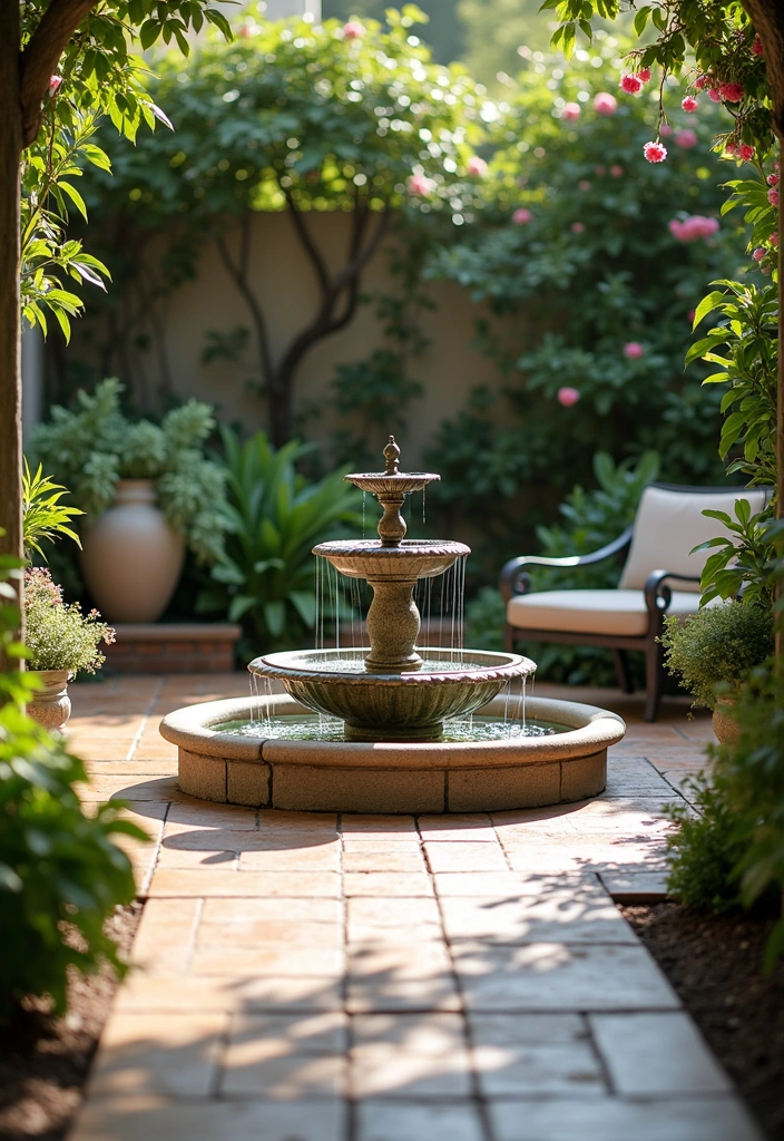 26+ Stunning Outdoor Patio Decor Ideas - 12. Elegant Water Features