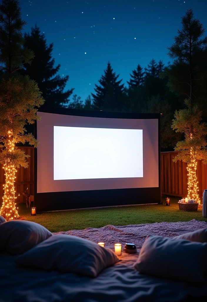 26+ Stunning Outdoor Patio Decor Ideas - 13. Outdoor Movie Setup