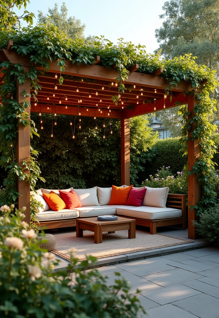 26+ Stunning Outdoor Patio Decor Ideas - 2. Stylish Pergola Retreat