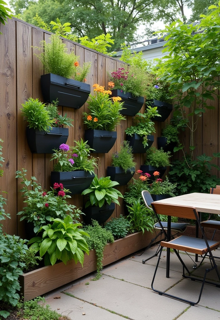 26+ Stunning Outdoor Patio Decor Ideas - 6. Vertical Garden Wall