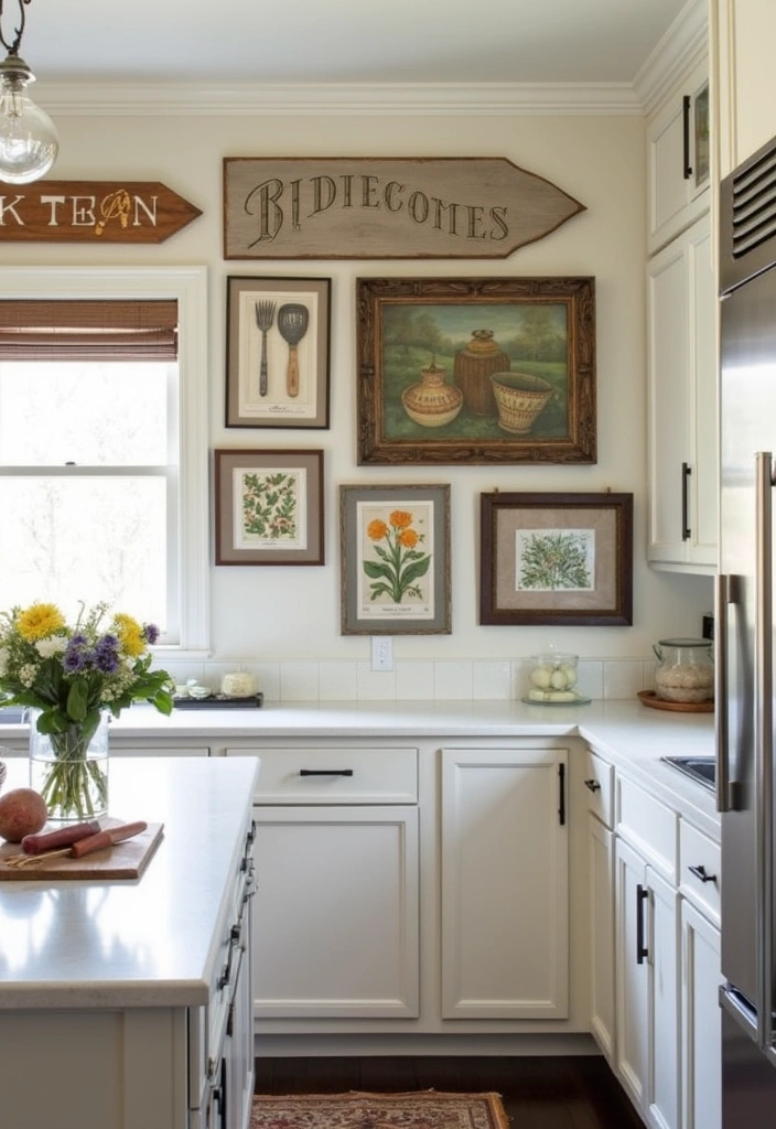 26+ Warm Rustic Kitchen Ideas - 15. Rustic Wall Art