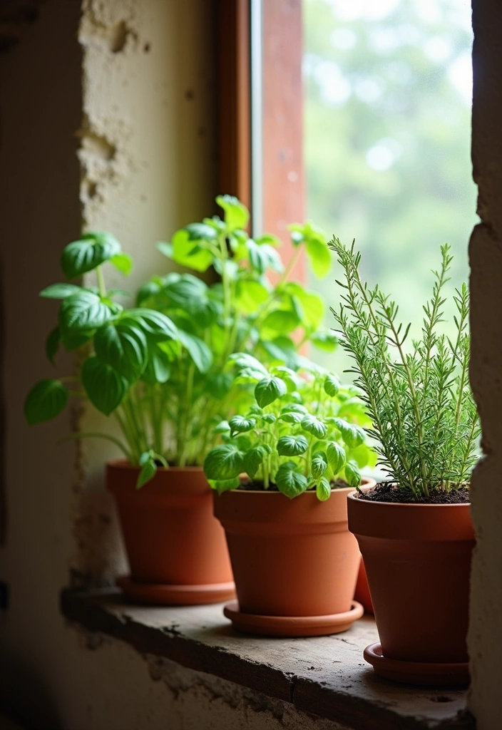 26+ Warm Rustic Kitchen Ideas - 19. Herb Gardens