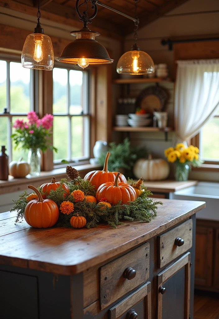 26+ Warm Rustic Kitchen Ideas - 22. Seasonal Decor