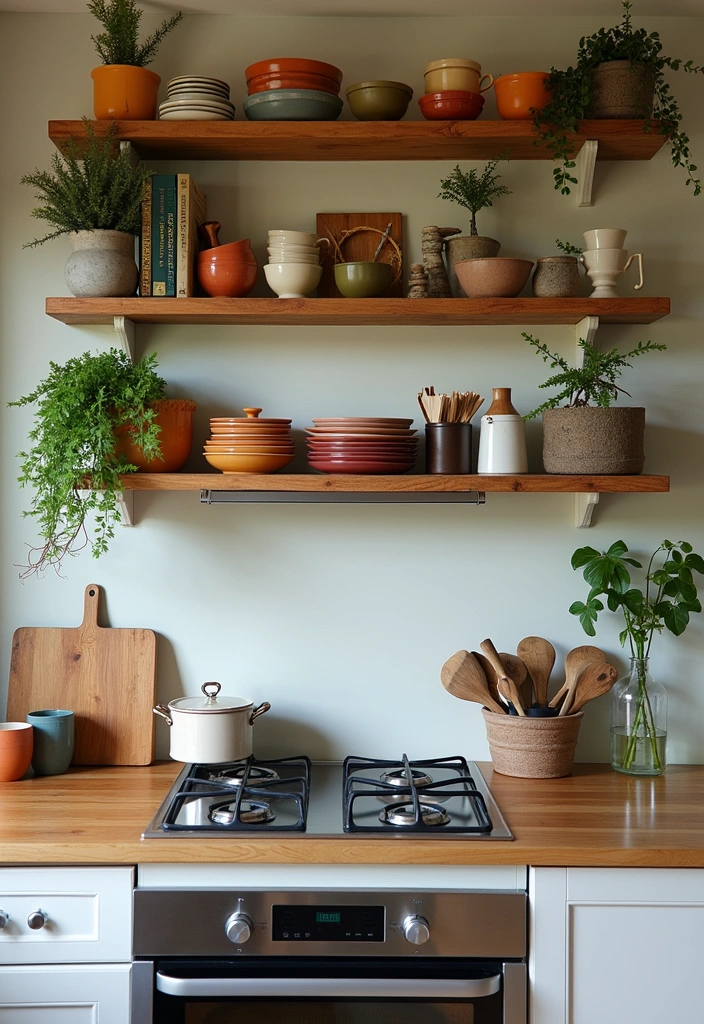 26+ Warm Rustic Kitchen Ideas - 6. Open Shelving