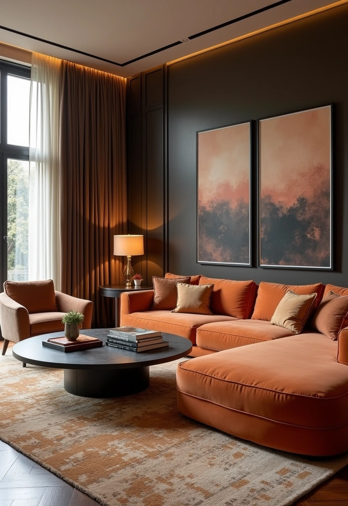 27+ Bold and Beautiful Modern Living Room Ideas - 11. Large Scale Furniture