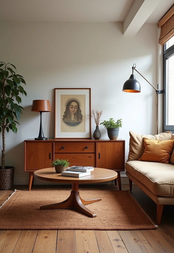 27+ Bold and Beautiful Modern Living Room Ideas - 9. Vintage Accents