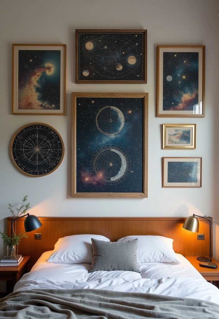 27+ Celestial Bedroom Aesthetic Ideas - 7. Celestial Wall Art