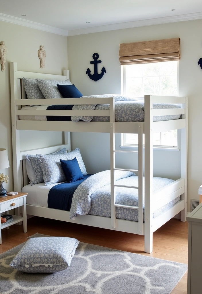 27+ Functional & Fabulous Bunk Bed Bedroom Ideas - 10. Nautical Inspired Retreat