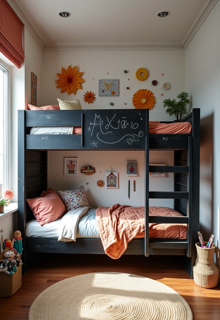 27+ Functional & Fabulous Bunk Bed Bedroom Ideas - 15. Artistic Expression