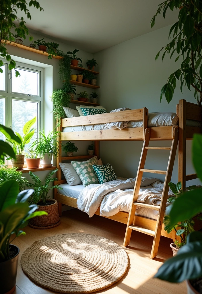 27+ Functional & Fabulous Bunk Bed Bedroom Ideas - 17. Urban Jungle
