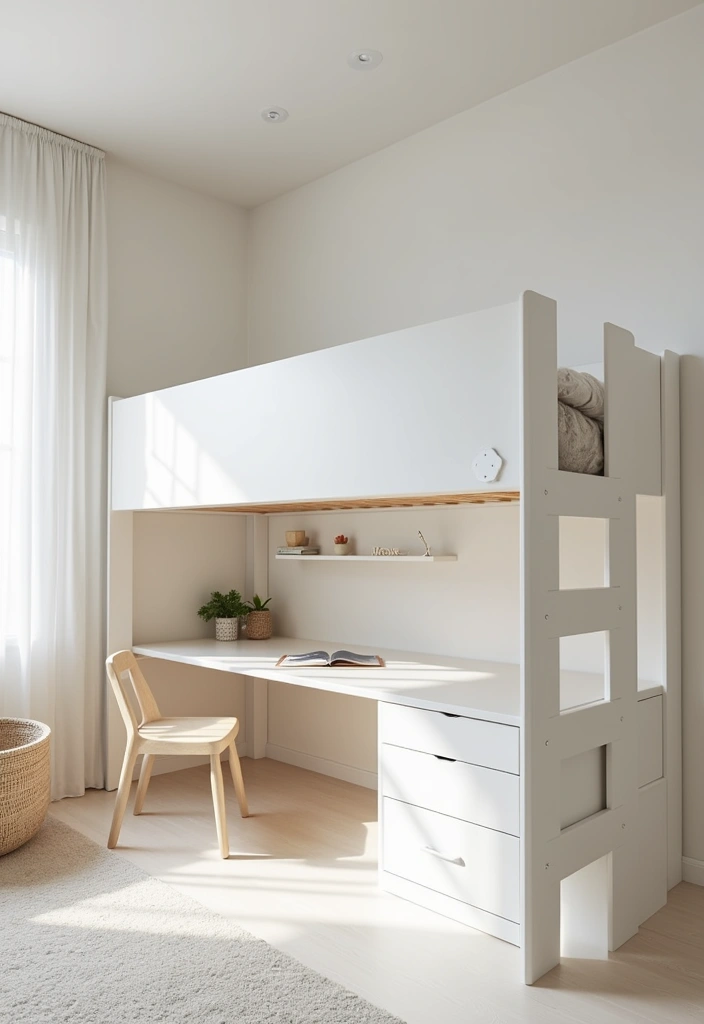 27+ Functional & Fabulous Bunk Bed Bedroom Ideas - 3. Chic Minimalist Vibes