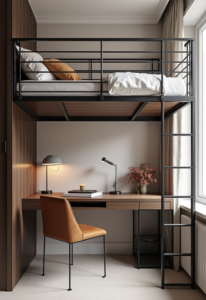27+ Functional & Fabulous Bunk Bed Bedroom Ideas - 5. Elegant Loft Style