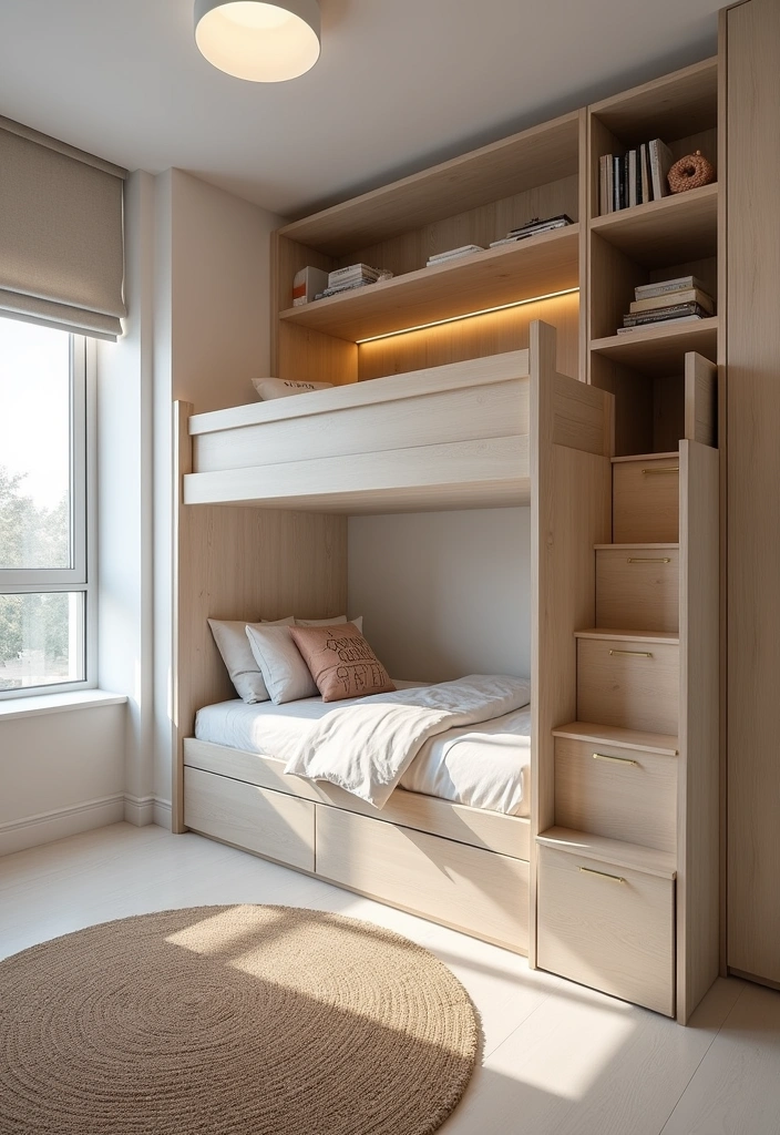 27+ Functional & Fabulous Bunk Bed Bedroom Ideas - 7. Space-Saving Solutions