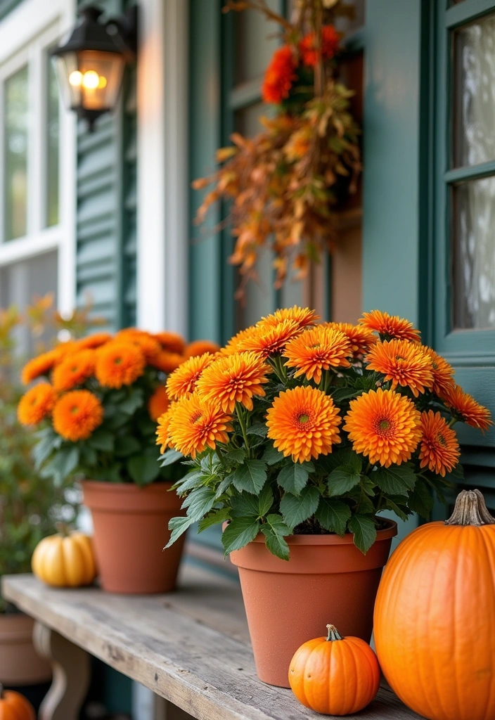 27+ Perfect Fall Porch Decor Ideas - 11. Fresh Autumn Flowers