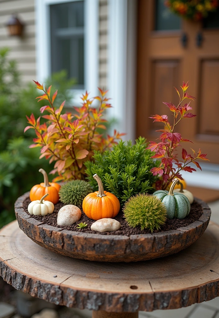 27+ Perfect Fall Porch Decor Ideas - 17. Miniature Garden Displays