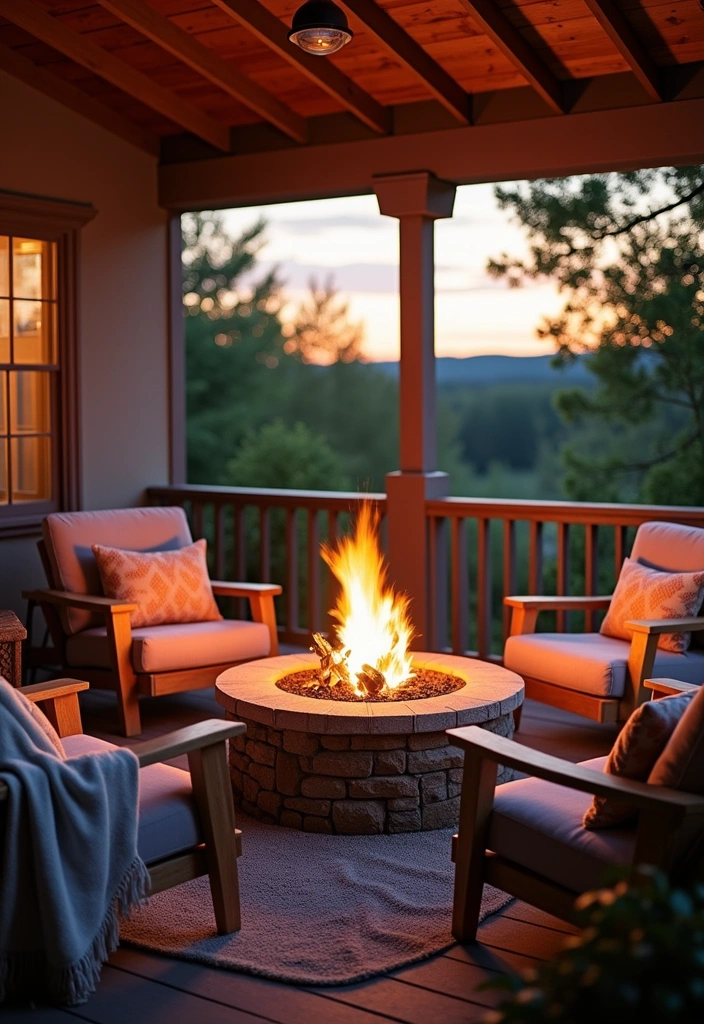27+ Perfect Fall Porch Decor Ideas - 18. Outdoor Fire Pit