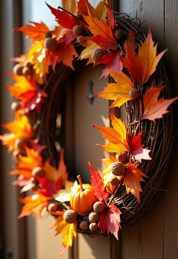 27+ Perfect Fall Porch Decor Ideas - 3. Autumn-Inspired Wreath