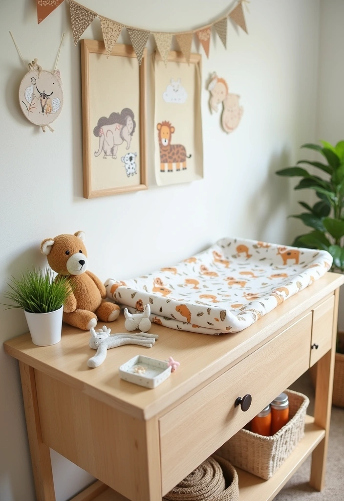 27+ Safari Nursery Ideas: A Wild Adventure in Baby Room Decor - 10. Safari-Themed Changing Table