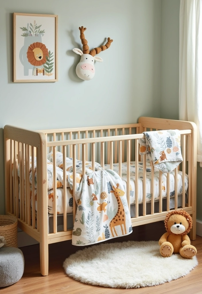 27+ Safari Nursery Ideas: A Wild Adventure in Baby Room Decor - 5. Safari Crib Bedding