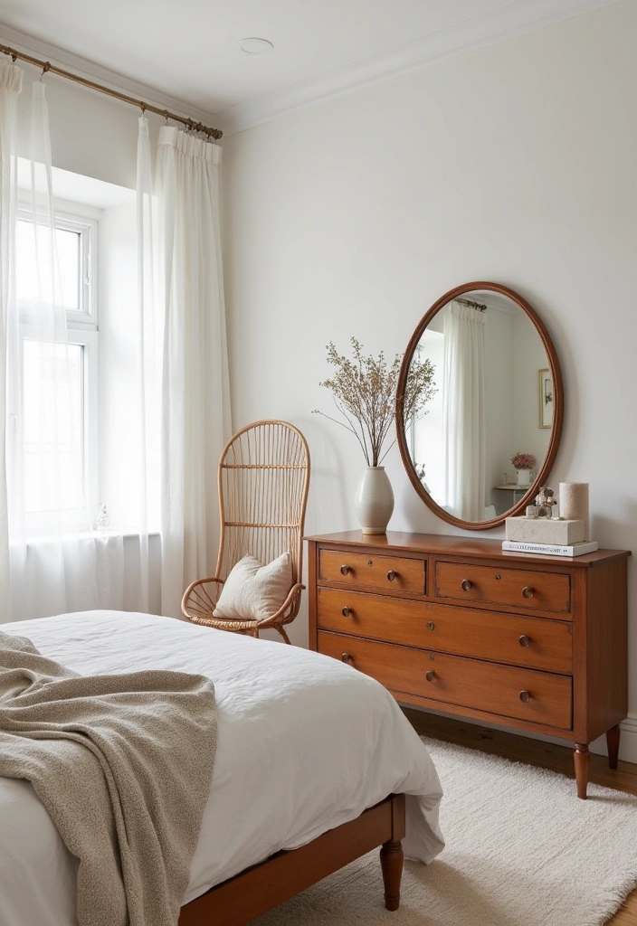 27+ Scandinavian Bedroom Ideas for a Cozy Retreat - 10. Vintage Touches