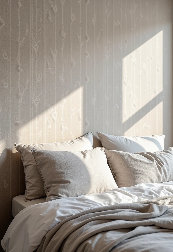 27+ Scandinavian Bedroom Ideas for a Cozy Retreat - 11. Textured Wallpaper