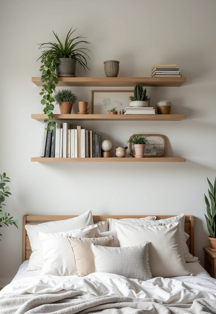 27+ Scandinavian Bedroom Ideas for a Cozy Retreat - 14. Open Shelving