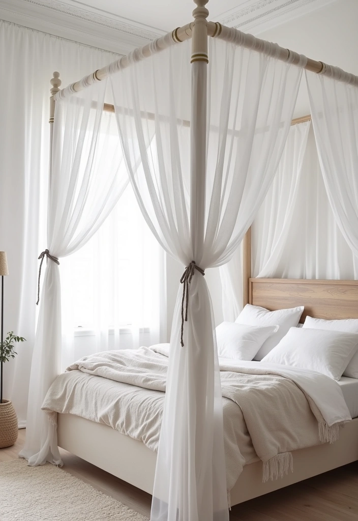 27+ Scandinavian Bedroom Ideas for a Cozy Retreat - 18. Elegant Canopy Beds