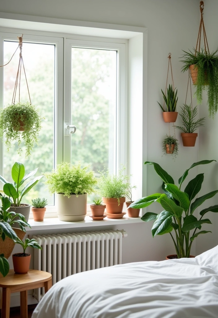 27+ Scandinavian Bedroom Ideas for a Cozy Retreat - 6. Greenery and Plants