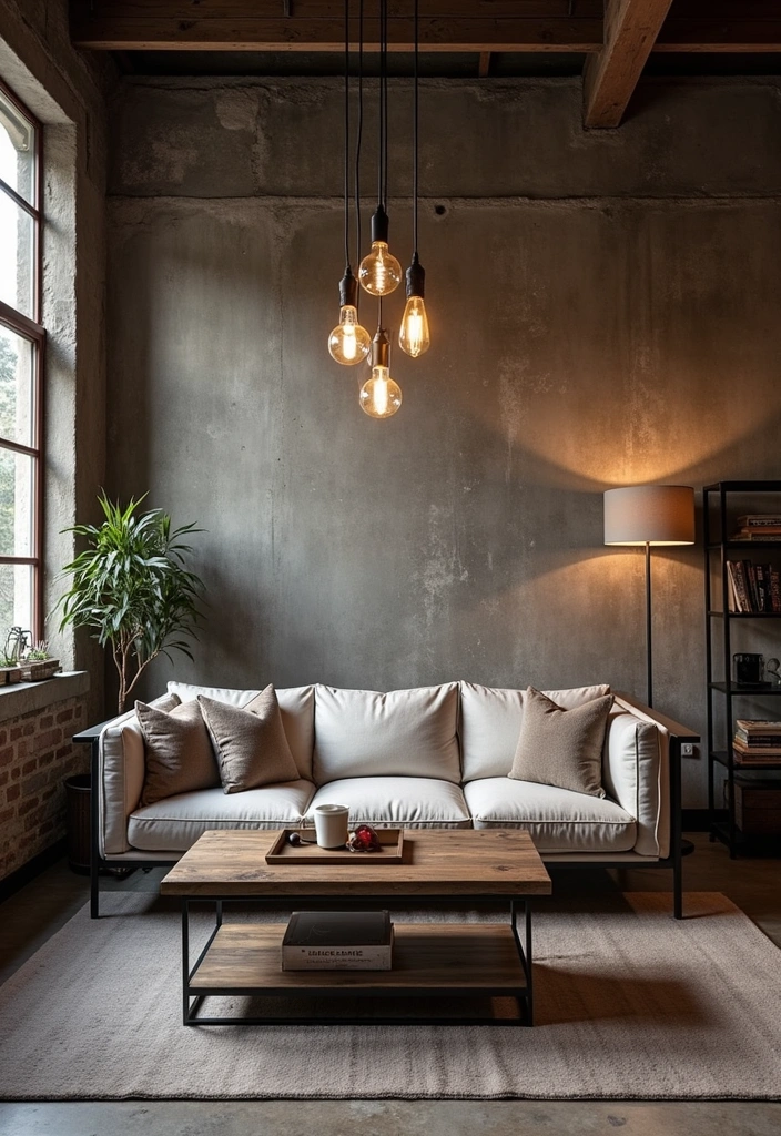 27+ Stylish Living Room Furniture Ideas - 6. Industrial Chic