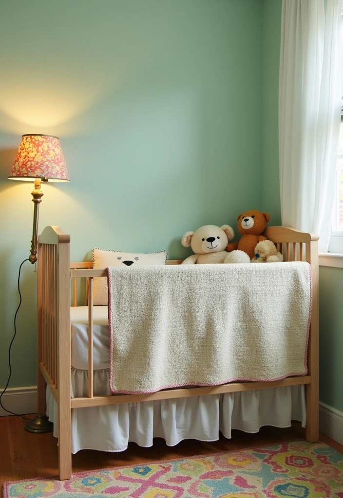27+ Vintage Nursery Ideas - 1. Cozy Retro Crib Corner