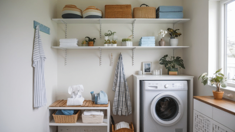 27 Over Washer And Dryer Shelf Ideas For Stylish Laundry